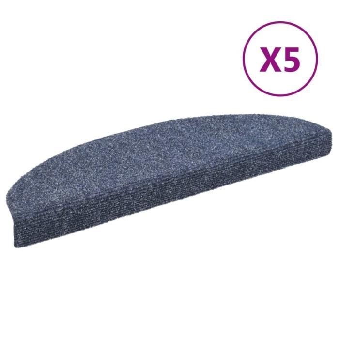New FR | Lot de 5 Marchette D'escalier Anti-Glissant | Marchepieds de Sécurité | Bleu 65x21x4 cm Aiguilleté Superbe734632}