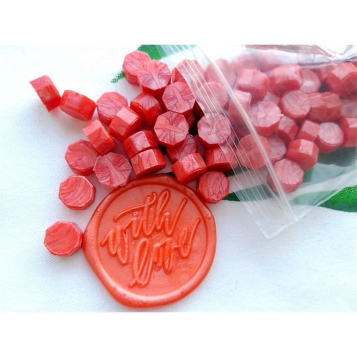 Perles De Cire à Cacheter ANBOSE 300 Pièces Octogonales Rouge Vin - Pour Lettres Et Invitations