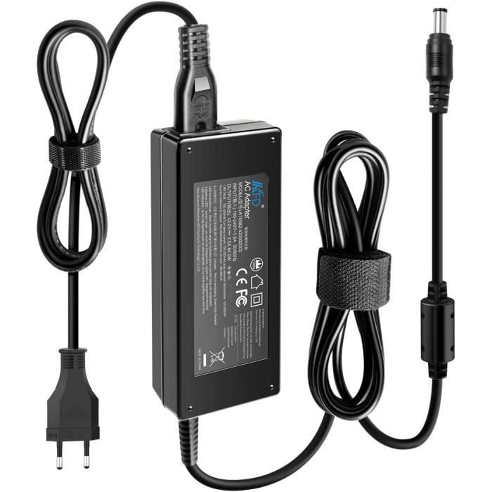 Chargeur Pour Trottinette Go Ride 80 Pro - 42V 1.5A, Connecteur 2.5x5.5mm, Neuf Avec Garantie 1 An