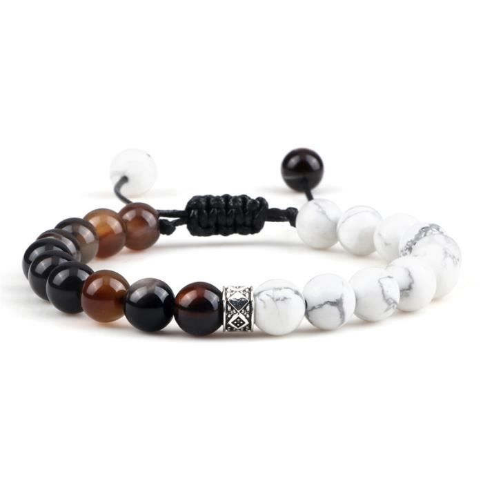 Bracelet en Pierre de Lave de l'île de la Réunion « Perles 8mm