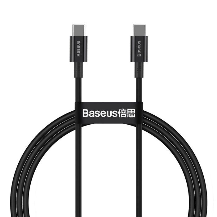 Baseus Série Superior - Câble de connexion USB-C vers USB-C PD 100W 1m (czarny) - 6953156208438