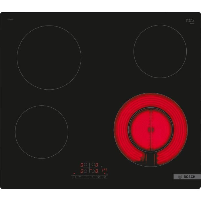 Table vitro 60cm BOSCH - PKF611BB8E - Commande à lavant