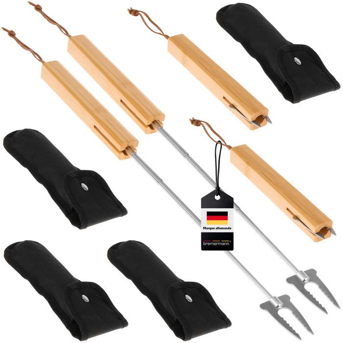 Fourchette Telescopique Fourchette Télescopique Pour Barbecue - Fourchette Extensible En Acier Spatule Telescopique