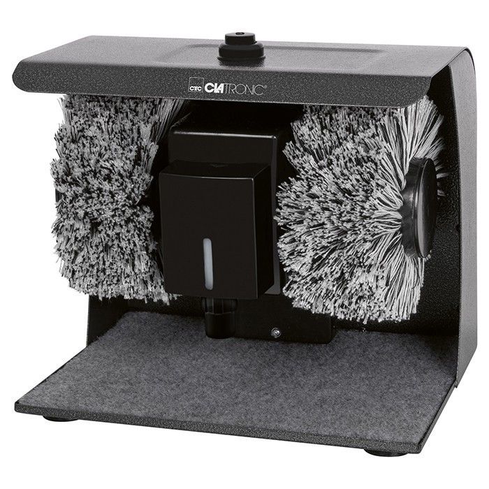 Appareil de Nettoyage à Chaussures métal avec revêtement Acier Inox 2 brosses Clatronic SPM 3753