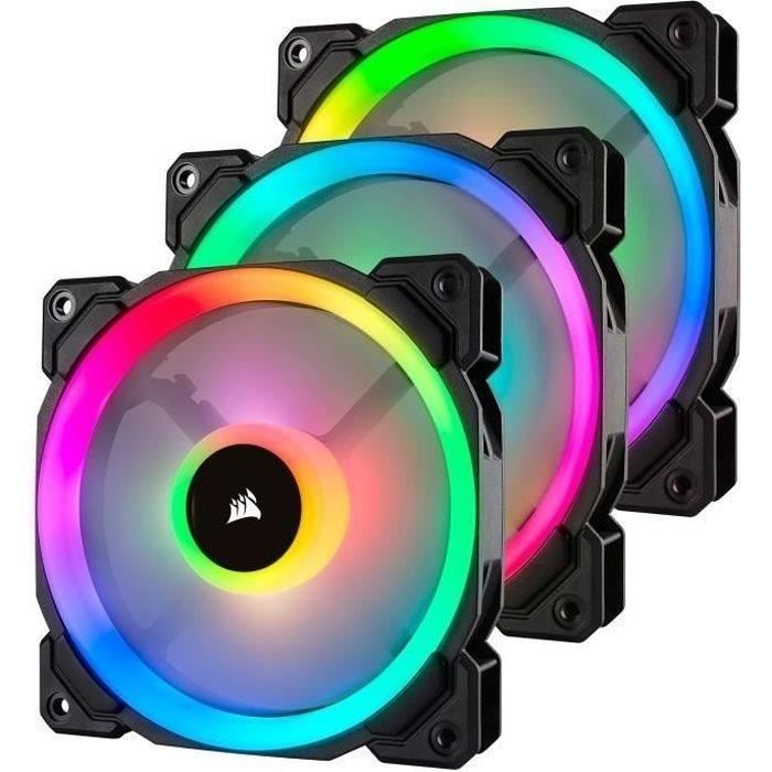 CORSAIR Ventilateur LL120  RGB – Diamètre 120mm – LED RGB – Lightning Node Pro – Triple Pack (CO-9050072-WW)