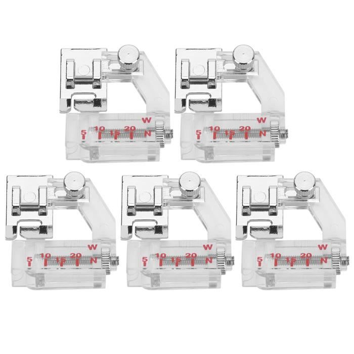 Pied Presseur Machine à Coudre - En Acier Inoxydable, Réglable, Pour Ourlet Roulé, Convient à La Plupart Des Machines