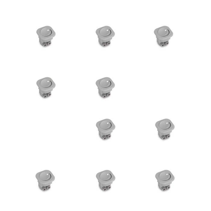 Interrupteur encastrable - EMUCA - Lot de 10 D21x21 - Plastique - Gris - Rond