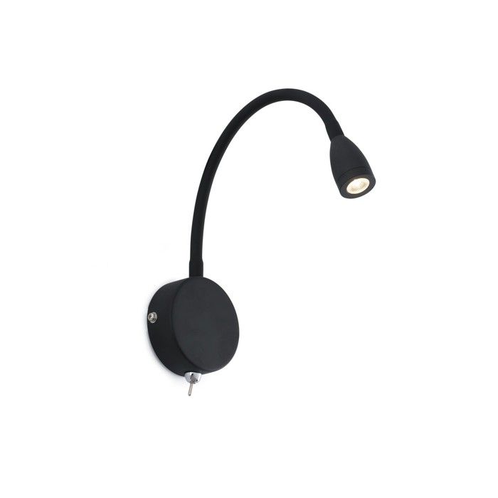 Applique/Liseuse murale LED - FARO BARCELONA - Loke - Noir - Bras flexible orientable - Interrupteur intégré Applique/Liseuse murale LED - FARO BARCELONA - Loke - Noir - Bras flexible orientable - Interrupteur intégré