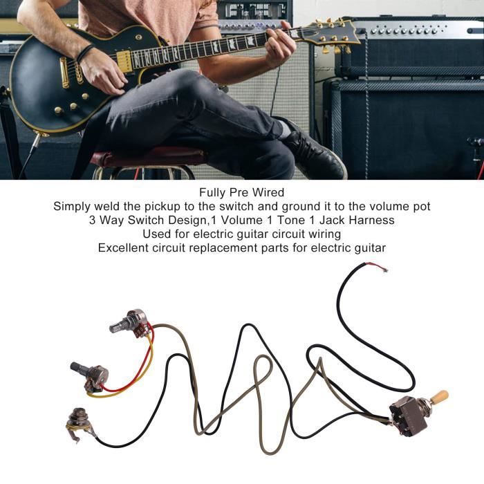 Sélecteur à Bascule 3 Positions Pour Guitare électrique Type LP - Métal, Capot Noir - Pièce De Rechange