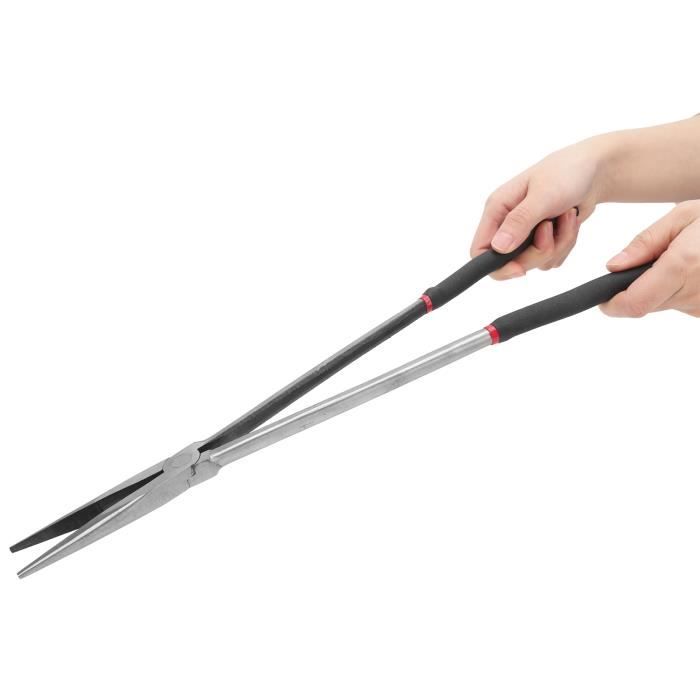 Pince à Bec Long Et Fin 400 Mm - Outil De Précision Pour Espaces Étroits - Acier Traité - Poignée Antidérapante - 8