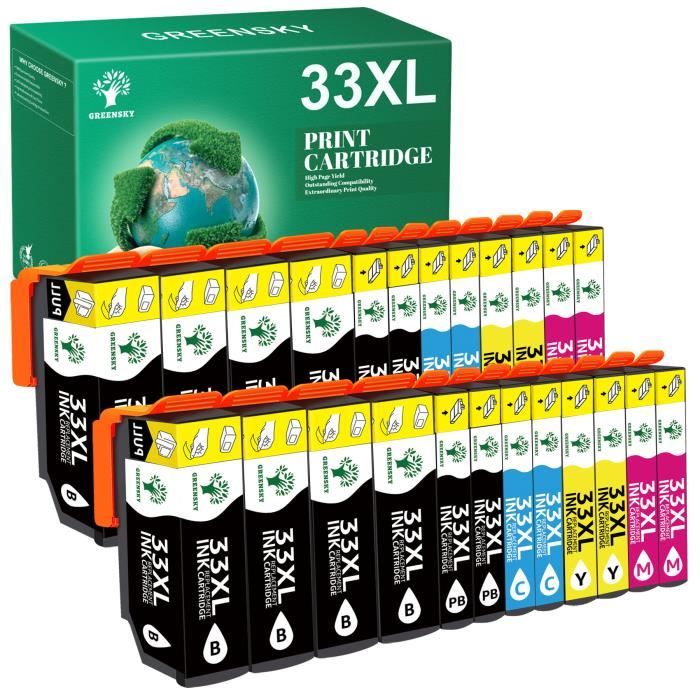 GREENSKY 24 Pack Cartouche Epson XP7100 XP540 XP530 XP640 XP635 XP