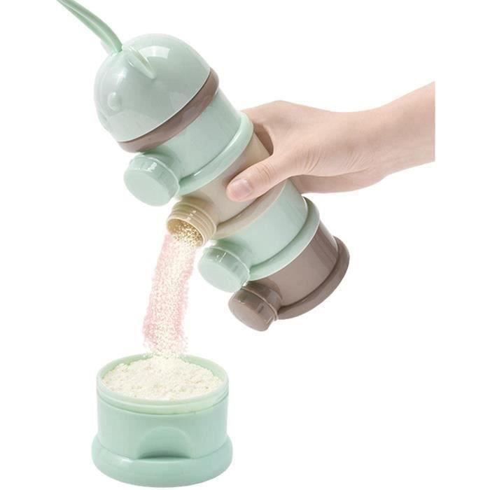 Boîte Doseuse Lait En Poudre Portable 4 Couches - Empilable, étanche - Pour Voyages, Sorties Bébé