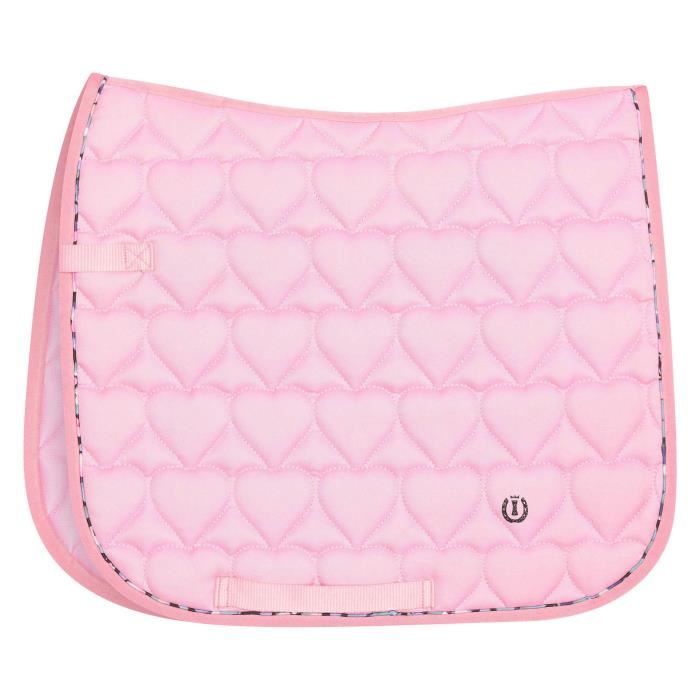 Tapis De Selle De Dressage – New Line Tack – Rose – Matelassé Léger – Avec Sangles – Usage Quotidien