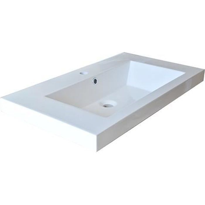 Plan de toilette modèle GLAM 2 - 80cm - Blanc