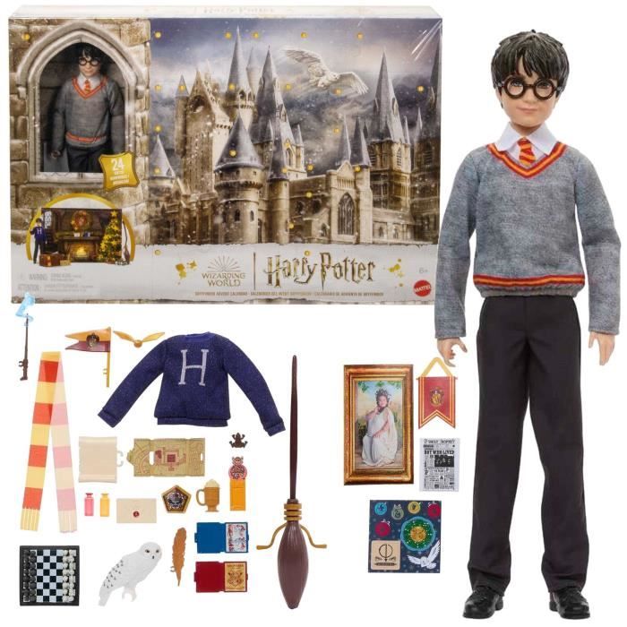 Calendrier de l'Avent Harry Potter poupée Harry + accessoires décorations  vêtements fond 25 articles - Cdiscount Maison