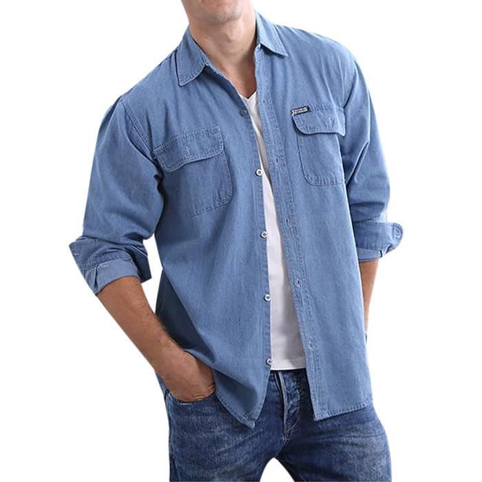 Chemise en jean pour homme cheap