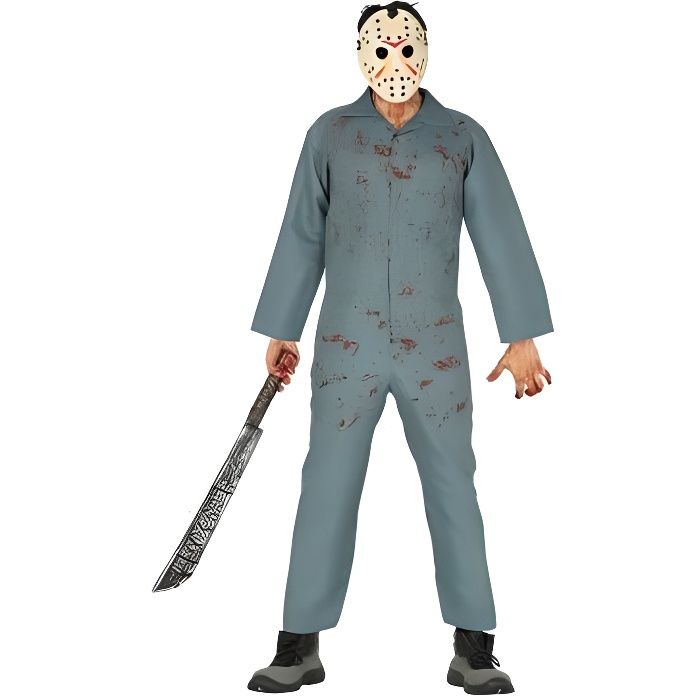 Déguisement Halloween Boucher Effrayant - 5 Pièces Ensanglantées Avec Tablier, Masque Et Faux Couteau Pour Adultes