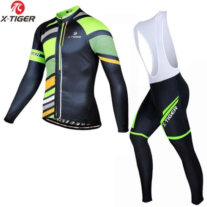 équipement Cyclisme Pro Tenue Cyclisme Hiver Moxilyn Homme - Maillot Manches Longues + Pantalon - Gel 9D - Coupe-vent - Fitness/Vélo Maillot Velo Homme Cycliste