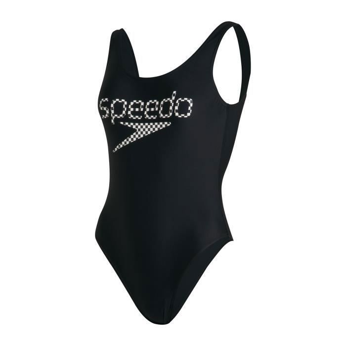 Maillot De Bain Speedo Medley Logo Femme - Maillot Sportif Noir Entraînement Natation | Bretelles Contrastées
