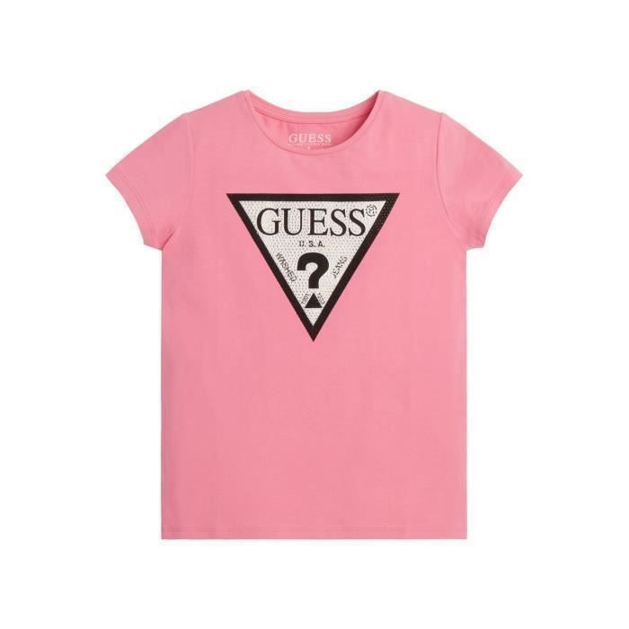 T-shirt Rose Fille Guess Los Angeles Pink - Prêt-à-Porter