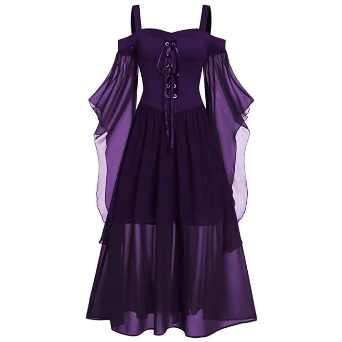 amzbarley robe vintage manches papillon corset robe épaule ouverte femme gothique vêtements punk