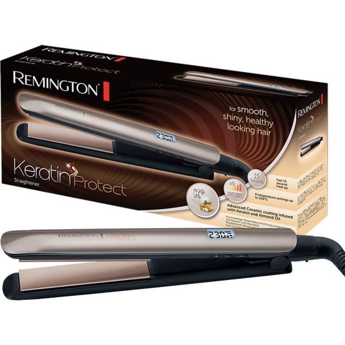 Remington S8540 Fer à lisser, Lisseur Keratin Protect, Plaques Flottantes Advanced Ceramic, Soin Kératine Huile d'Amande