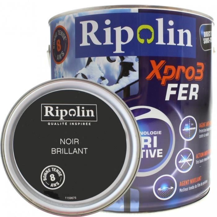 Peinture Fer Noir Brillant Xpro3 Ripolin Noir 2L 0,000000