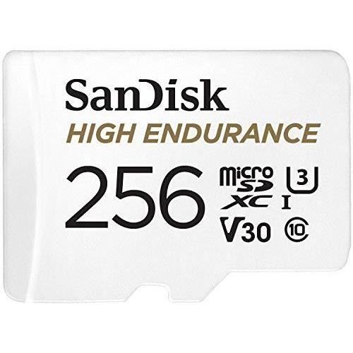 SanDisk HIGH ENDURANCE Carte microSDHC + Adaptateur SD pour le monitoring vidéo domestique ou sur dashcam jusqu'à 100Mo/