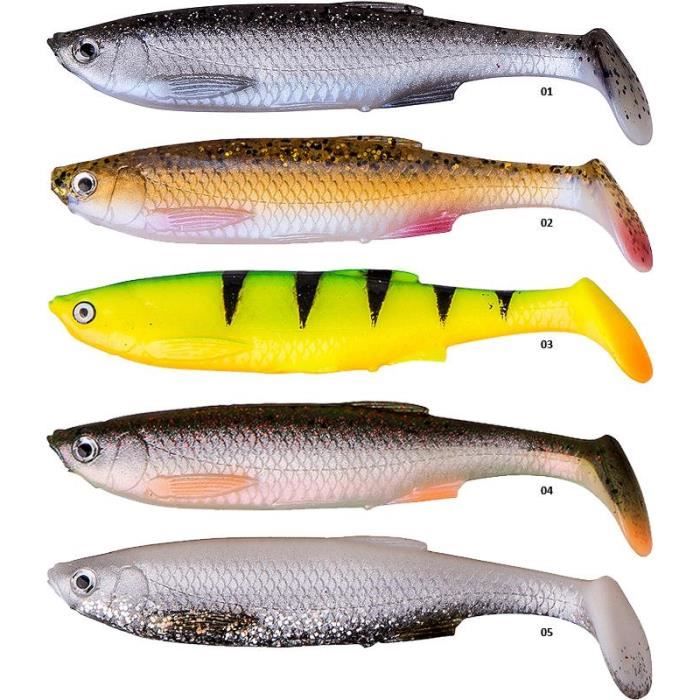 SavageGear Lot de 4 leurres Souples pour Corps Fluorescent 8 cm