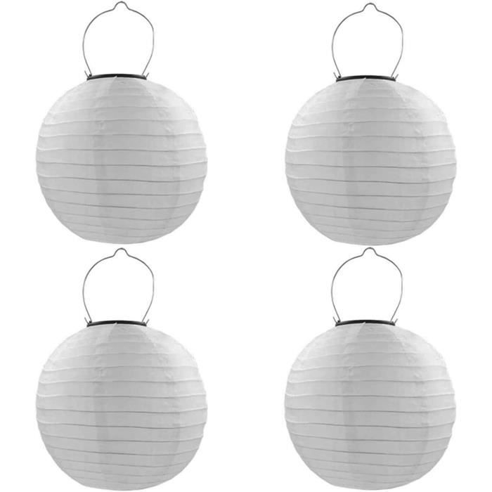 12 Lampions Blancs En Papier - 4 Tailles (10 à 30 Cm) - Pour Décoration Fête, Mariage, Noël - 10