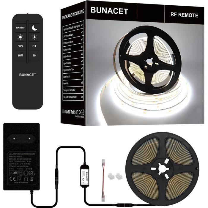 BUNACET Upgrade 6M COB LED Neutralweiß Strip Set 4000K 24V Light für 480 LEDs/m CRI92 Flexibel