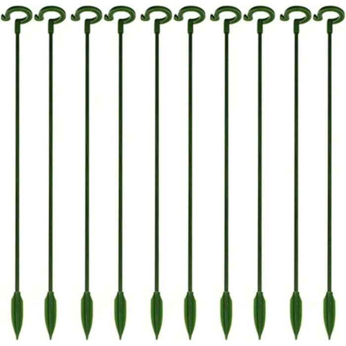 Lot De 10 Tuteurs Pour Orchidées Et Plantes Grimpantes – Support En ABS Vert – Stabilise Et Décore