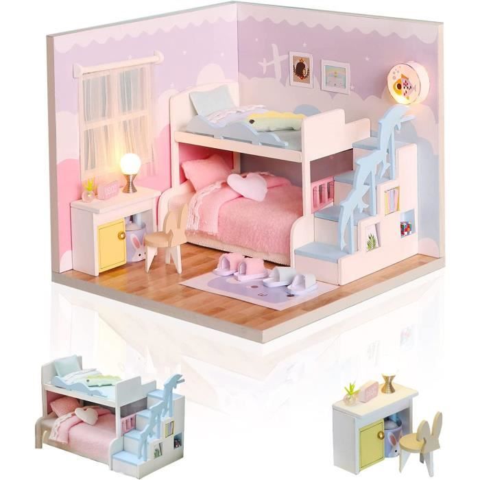 Cuteefun Maquette Maison Miniature pour Adulte à Construire, DIY Maison de  Poupée Miniature Bois en Kit avec Meubles Outils, Cad71 - Cdiscount Jeux -  Jouets