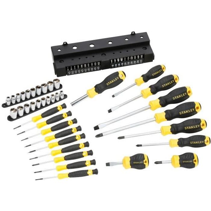 Coffret de vissage STANLEY STHT0 62143 57 pièces Tournevis embouts douilles
