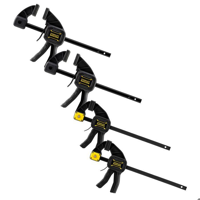 Lot de 4 Serre Joints Rapide STANLEY 300 mm 150 mm Poignée Ergonomique Anti Dérapante
