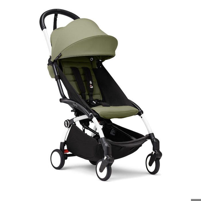 STOKKE - Poussette Yoyo 3 Pack 6+ Olive Cadre Blanc