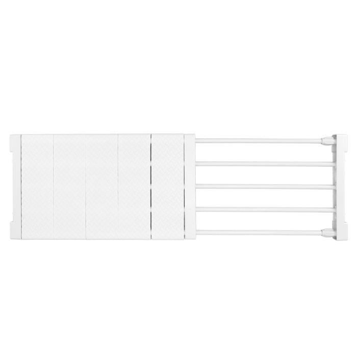 Étagère de Tension, sans Perçage, en Métal Extensible pour Placard à Vêtements, Séparateur de Bricolage pour Armoire, Armoire, Placard, Cuisine, Salle de Bain (50‑80cm
