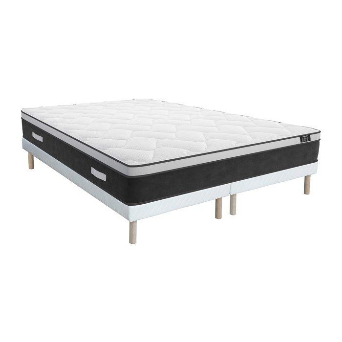 Ensemble 180 x 200 cm sommier + matelas hybride ressorts ensachés et mémoire de forme ép.25cm - ASTRIA de YSMÉE Ensemble 180 x 200 cm sommier + matelas hybride ressorts ensachés et mémoire de forme ép.25cm - ASTRIA de YSMÉE