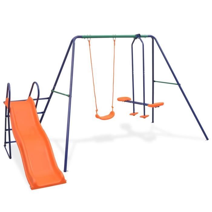 VidaXL – Ensemble Balançoire Pinède 230x130x166 Cm – 2 Balançoires Réglables – Résistant UV – Aire De Jeux Extérieur Jardin
