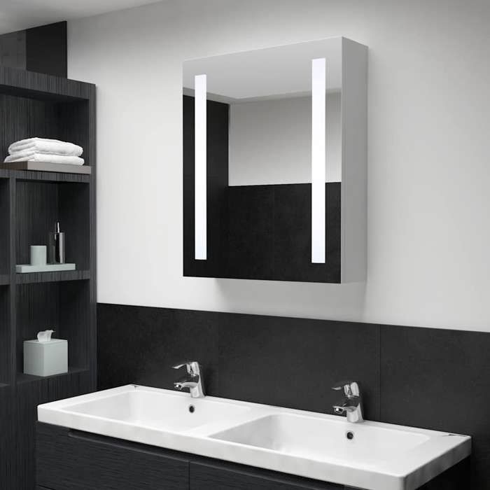 vidaXL Armoire de salle de bain à miroir LED 50x13x70 cm 285117