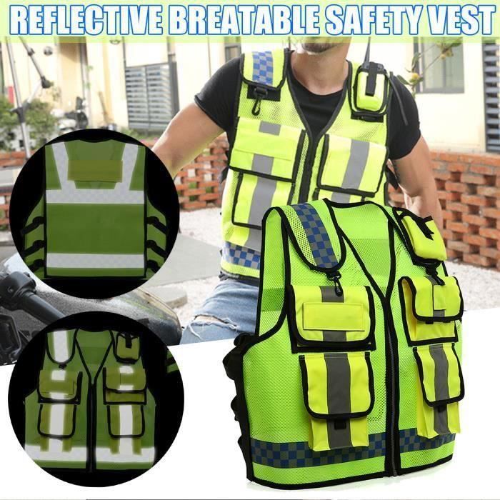 Lot De 2 Gilets De Sécurité Réfléchissants Apace Vision, Jaune Fluo, Taille Unique