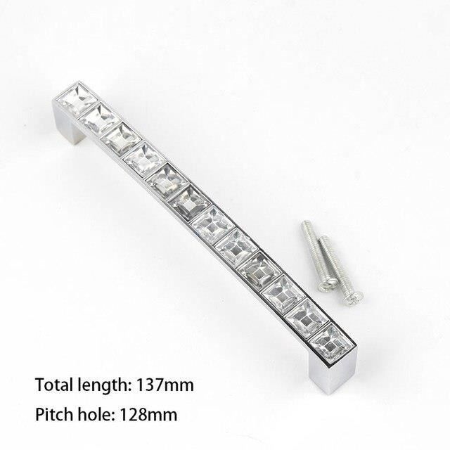 Poignée De Meuble En Zinc Chromé - Espacement 128 Mm, Largeur 170 Mm - Pour Tiroirs, Portes De Cuisine, Salle De Bain