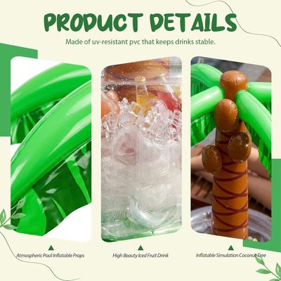 LUMOOM Rafraîchisseur De Boisson Gonflable Palmier – Porte-Gobelet Flottant Pour Piscine – Capacité 16 Canettes – PVC Durable – Idéal Pour Fêtes D'Été, Plage, BBQ