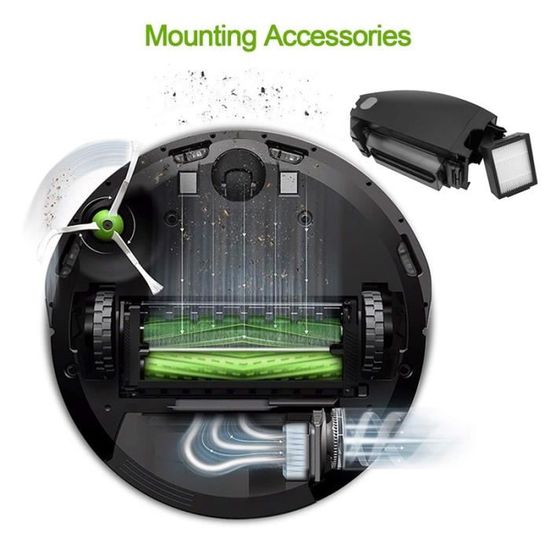 Kit de filtre et de brosse à rouleau et latérale pour iRobot Roomba i7,  i7+,pièces de robot aspirateur, E5, E6, E7, i7 Plus, - AliExpress