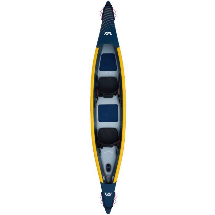 Canoë Gonflable Aqua Marina Tomahawk AIR-C - 2-3 Personnes, 478cm, Haute Pression - Bleu/Jaune