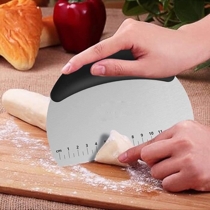 Corne à Pâtisserie Delaman En Inox - Avec Graduations - Grattoir Multifonction Pour Pâte Et Gâteau
