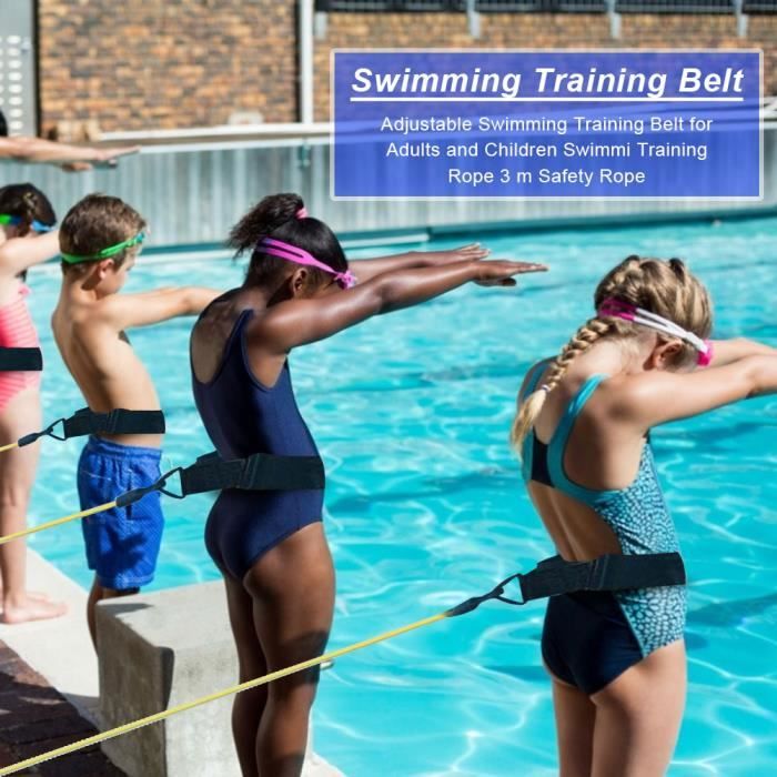 Ceinture De Natation Réglable Pour Piscine – Résistance élastique 3 M, Crochets ABS, Pour Adulte Et Enfant