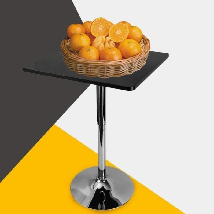 Table De Bar RELOVE 60x60x75cm - Design Industriel Métal Et Bois - Support Carré 42x42cm - Charge 120kg