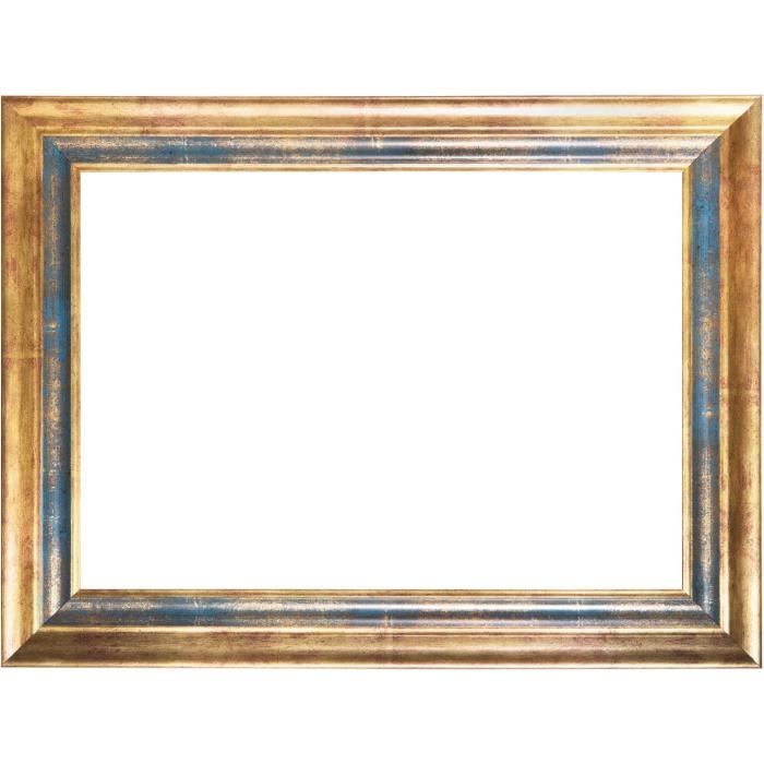 Cadre Photo En Bois 90x70 Cm – Bleu Foncé, Verre Acrylique Anti-reflet, Pour Photos, Affiches, Puzzles