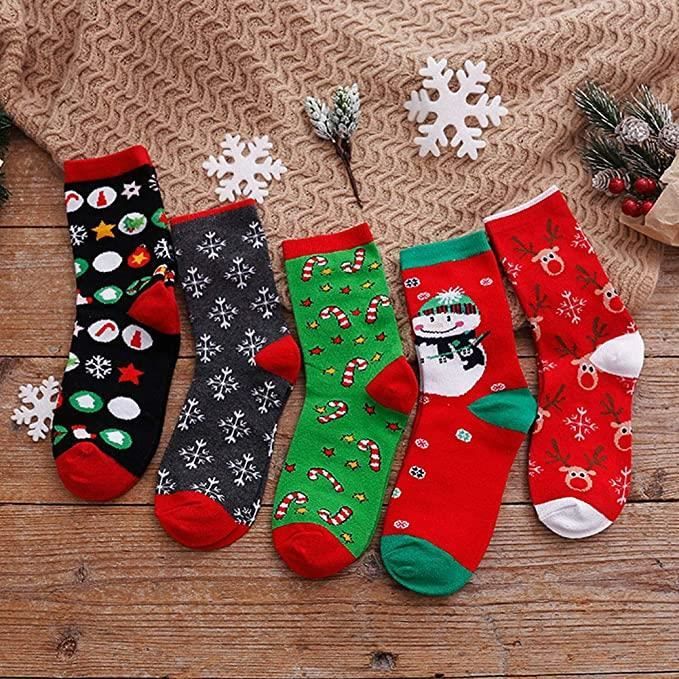 8 Paires De Chaussettes De Noël Festives NINGESHOP - Coton Doux Unisexe, Motifs Pain D'Épice, Rennes & Flocons, Chaussettes Chaudes Confortables 36-43